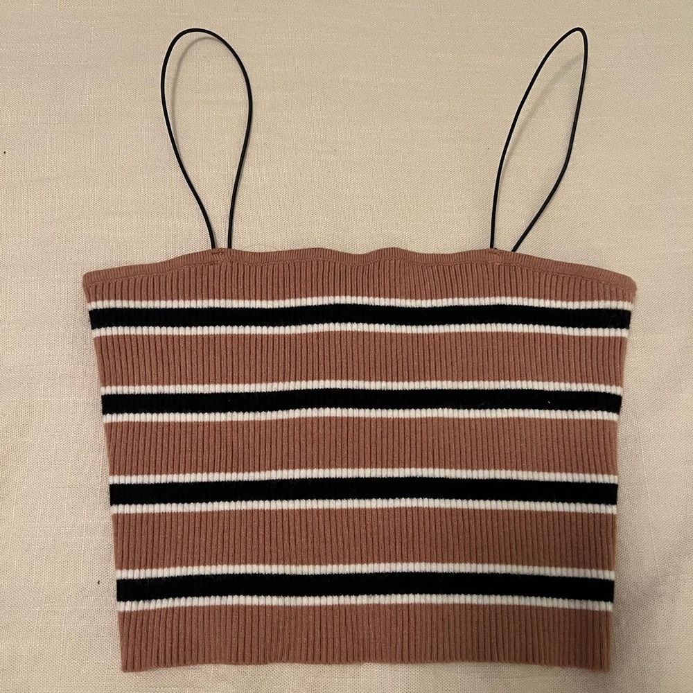 Kendall & Kylie Striped Crop Top